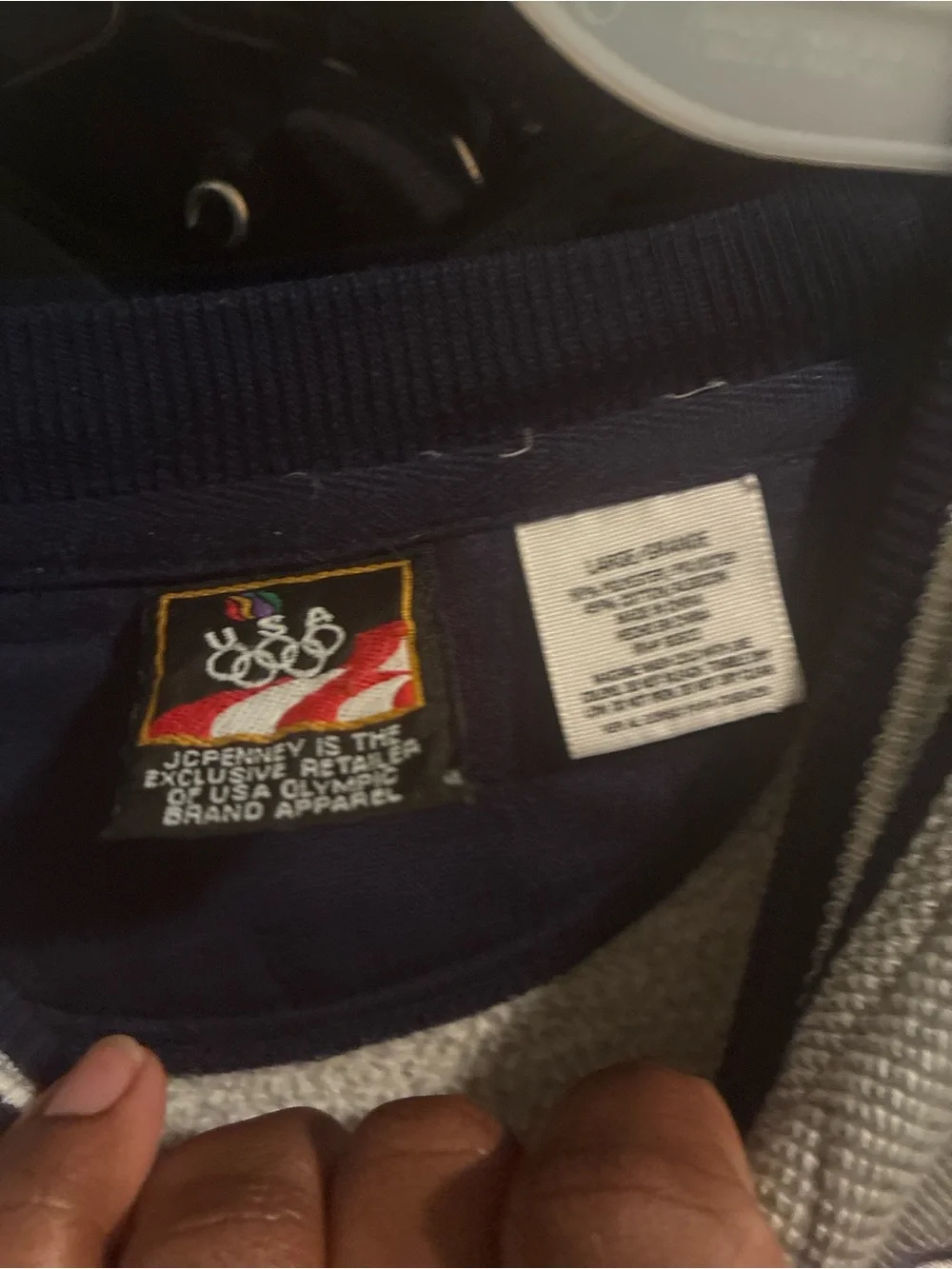 jcpenney Navy and White USA Olympic Crewneck Sweatshirt